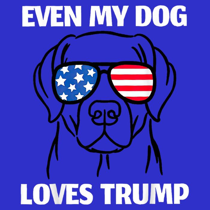 Labrador Dog Sunglasses Usa Flag Even My Dog Loves Trump Womens Tank Top