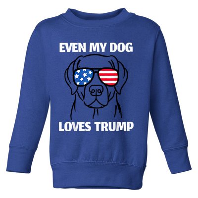 Labrador Dog Sunglasses Usa Flag Even My Dog Loves Trump Toddler Sweatshirt