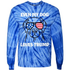 Labrador Dog Sunglasses Usa Flag Even My Dog Loves Trump Tie-Dye Long Sleeve Shirt