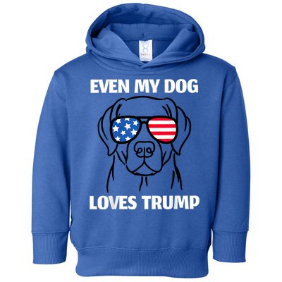Labrador Dog Sunglasses Usa Flag Even My Dog Loves Trump Toddler Hoodie