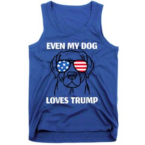 Labrador Dog Sunglasses Usa Flag Even My Dog Loves Trump Tank Top