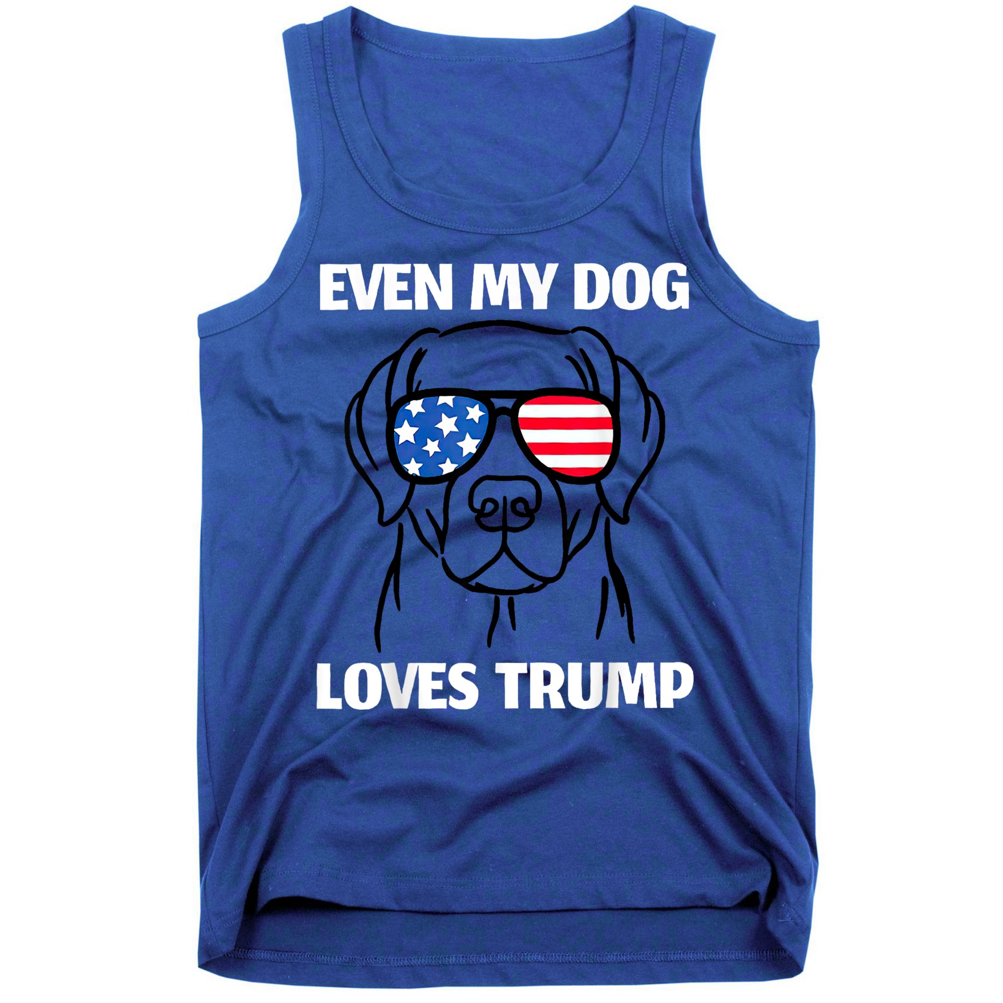Labrador Dog Sunglasses Usa Flag Even My Dog Loves Trump Tank Top