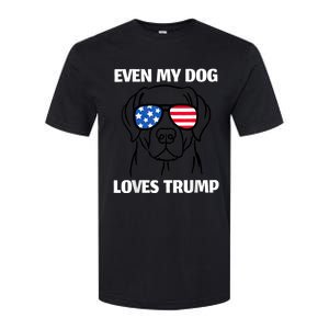 Labrador Dog Sunglasses Usa Flag Even My Dog Loves Trump Softstyle CVC T-Shirt