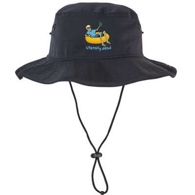 Literally Dead Skeleton Drink In The Float Chill Relax Legacy Cool Fit Booney Bucket Hat