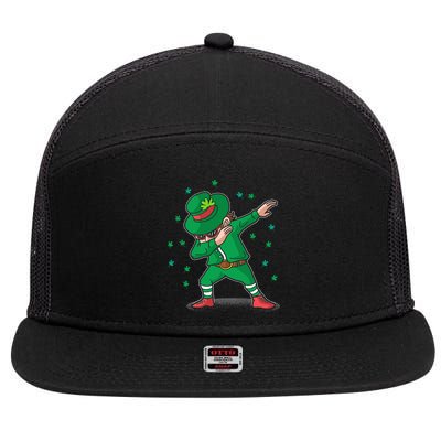 Leprechaun Dab St Patrick's Day Party 7 Panel Mesh Trucker Snapback Hat
