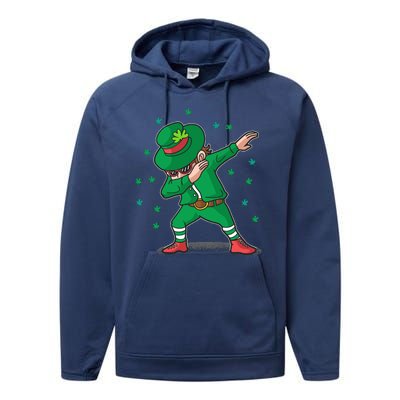 Leprechaun Dab St Patrick's Day Party Performance Fleece Hoodie