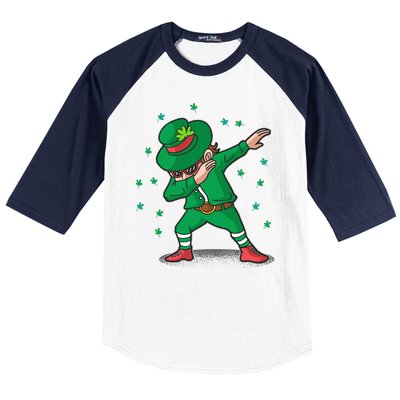 Leprechaun Dab St Patrick's Day Party Baseball Sleeve Shirt