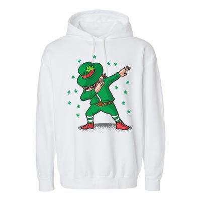 Leprechaun Dab St Patrick's Day Party Garment-Dyed Fleece Hoodie