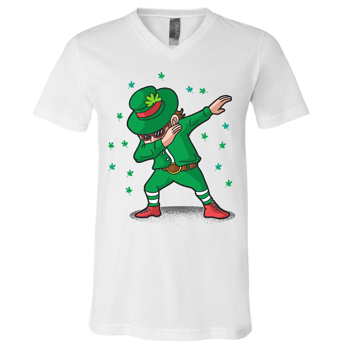 Leprechaun Dab St Patrick's Day Party V-Neck T-Shirt