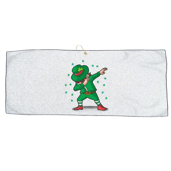 Leprechaun Dab St Patrick's Day Party Large Microfiber Waffle Golf Towel