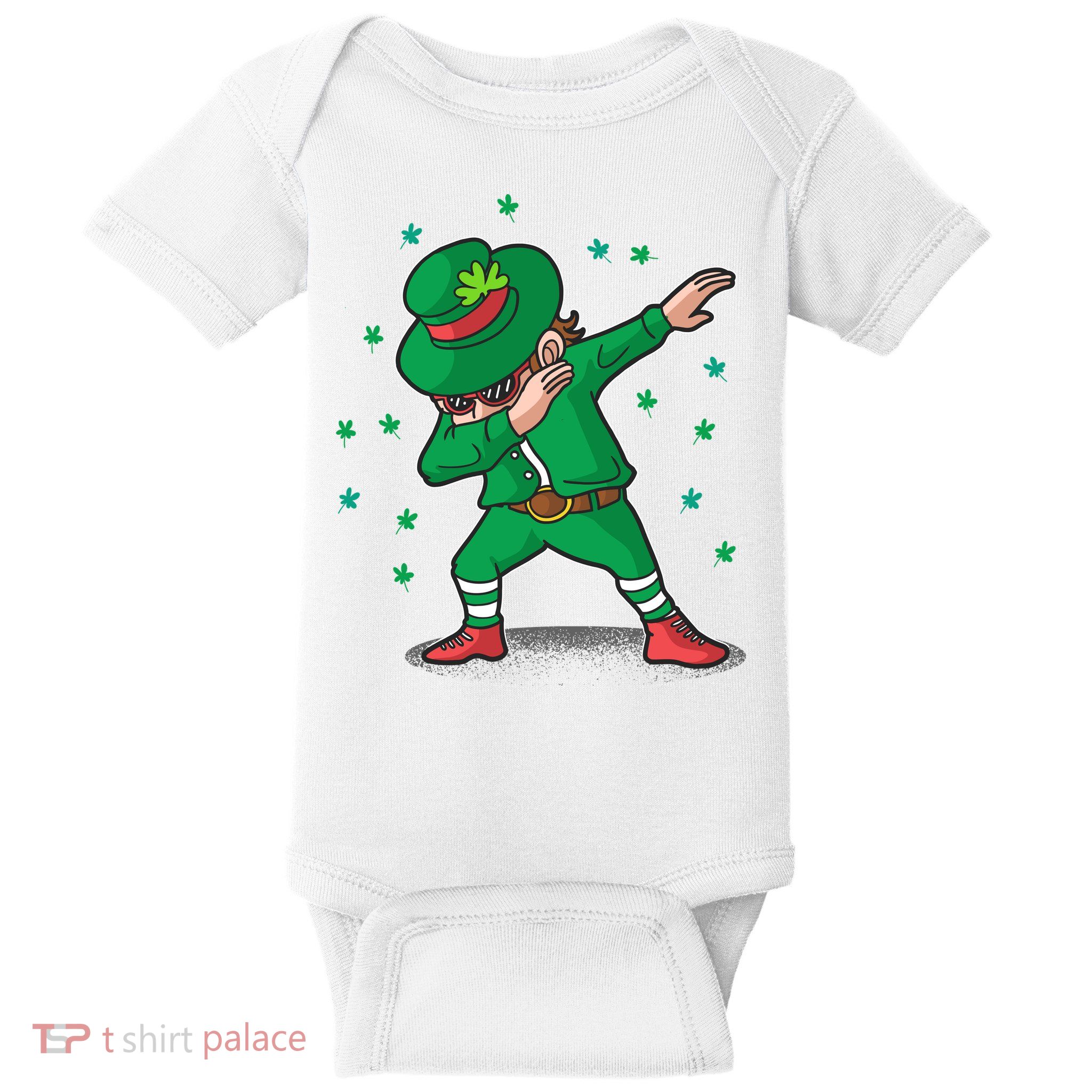 Leprechaun Dab St Patrick's Day Party Baby Bodysuit