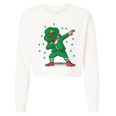 Leprechaun Dab St Patrick's Day Party Cropped Pullover Crew