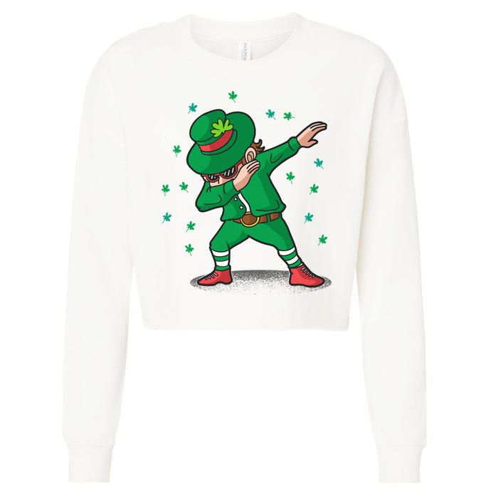 Leprechaun Dab St Patrick's Day Party Cropped Pullover Crew