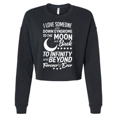 Love Someone With Down Syndrome Moon And Back Cropped Pullover Crew