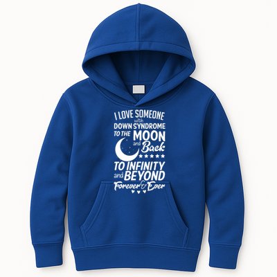 Love Someone With Down Syndrome Moon And Back Kids Hoodie