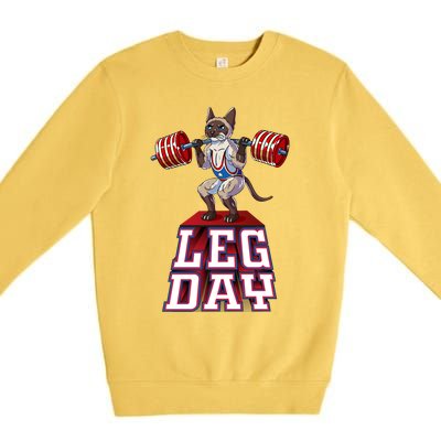 Leg Day Siamese Weight Lifting Squat Gym Gift Premium Crewneck Sweatshirt