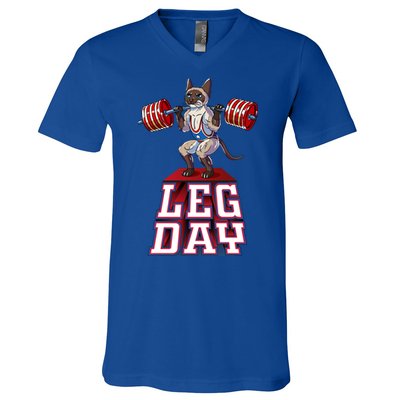 Leg Day Siamese Weight Lifting Squat Gym Gift V-Neck T-Shirt