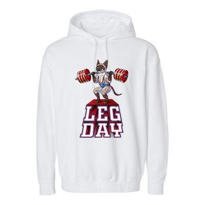 Leg Day Siamese Weight Lifting Squat Gym Gift Garment-Dyed Fleece Hoodie