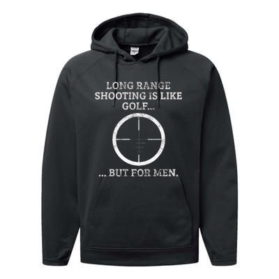 Long Distance Shooting Is Like Golf But Sniper Performance Fleece Hoodie