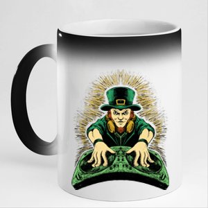 Leprechaun Dj St Patricks 11oz Black Color Changing Mug