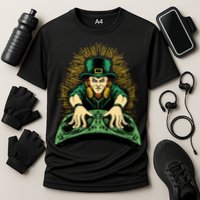 Leprechaun Dj St Patricks Cooling Performance Crew T-Shirt