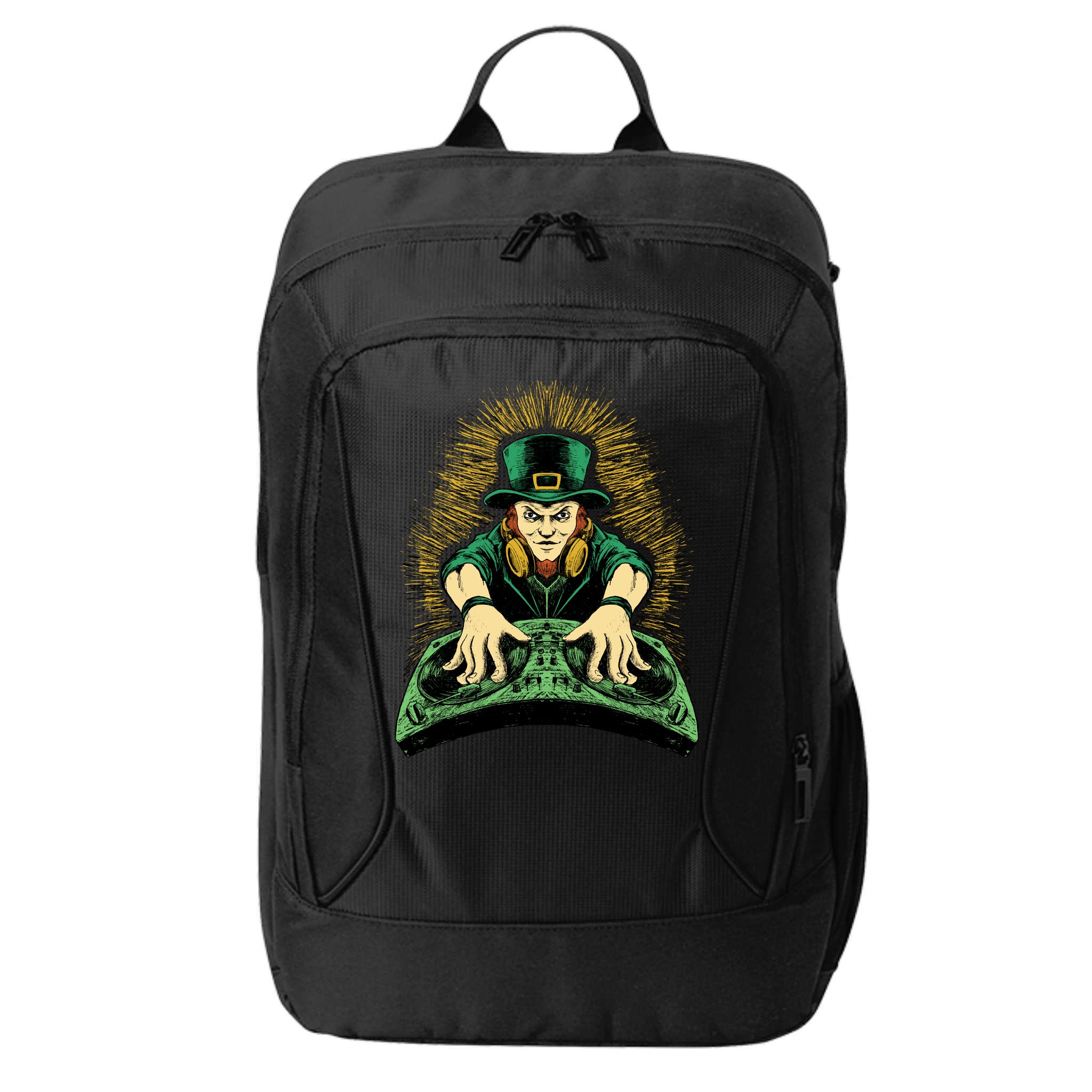 Leprechaun Dj St Patricks City Backpack