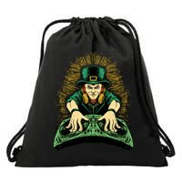 Leprechaun Dj St Patricks Drawstring Bag