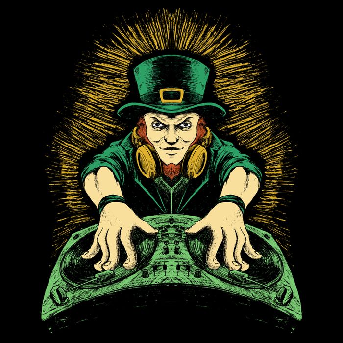 Leprechaun Dj St Patricks Drawstring Bag