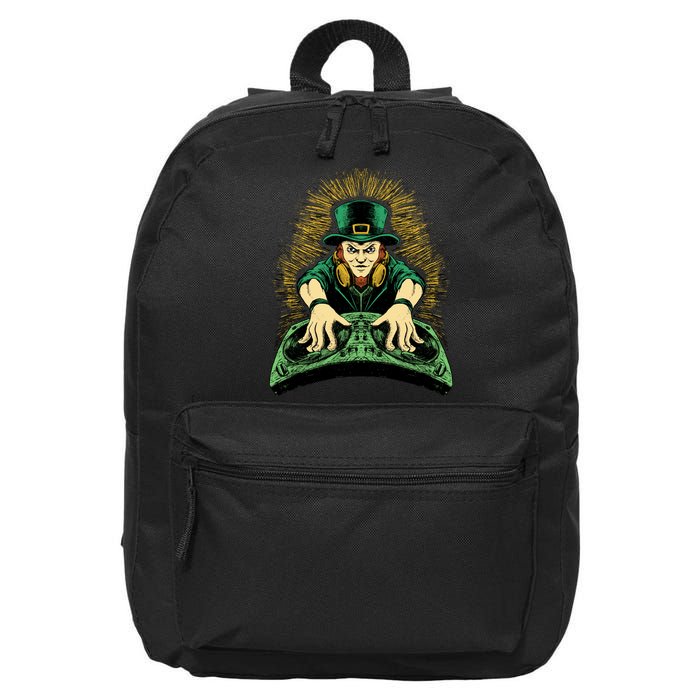 Leprechaun Dj St Patricks 16 in Basic Backpack