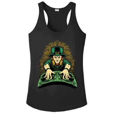 Leprechaun Dj St Patricks Ladies PosiCharge Competitor Racerback Tank