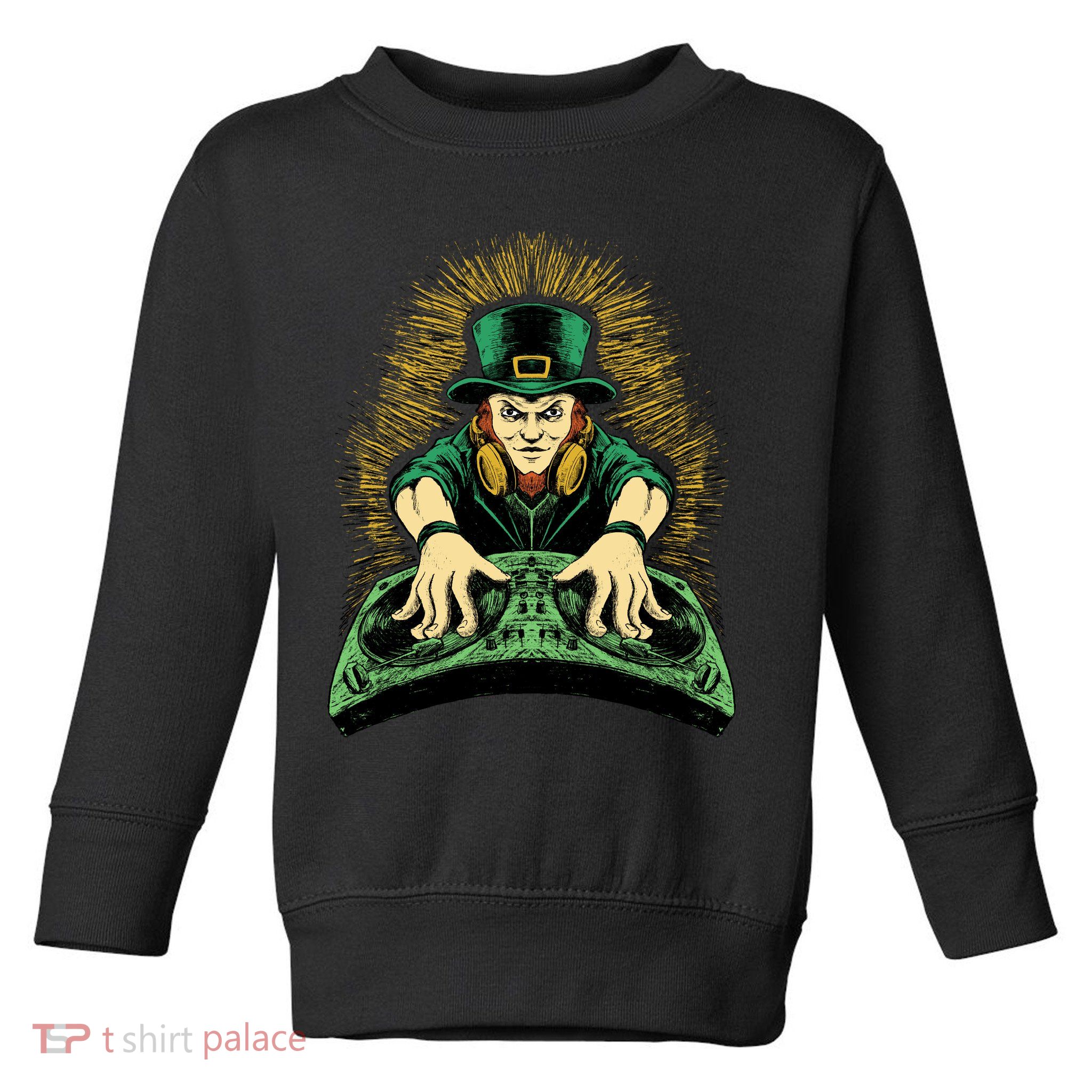 Leprechaun Dj St Patricks Toddler Sweatshirt