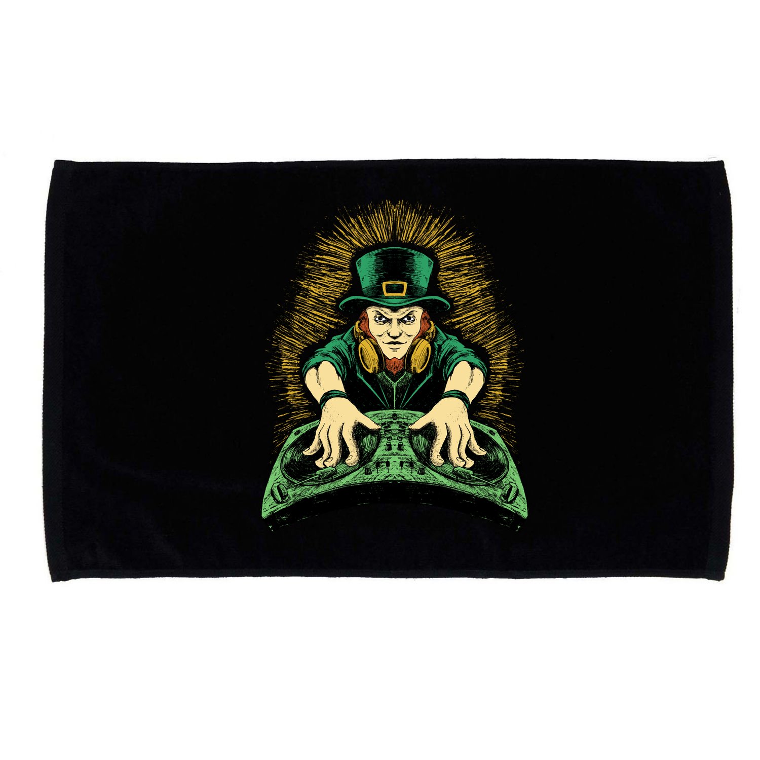 Leprechaun Dj St Patricks Microfiber Hand Towel