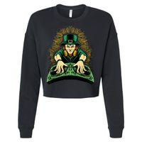 Leprechaun Dj St Patricks Cropped Pullover Crew