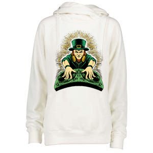 Leprechaun Dj St Patricks Womens Funnel Neck Pullover Hood