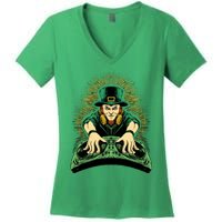 Leprechaun Dj St Patricks Women's V-Neck T-Shirt