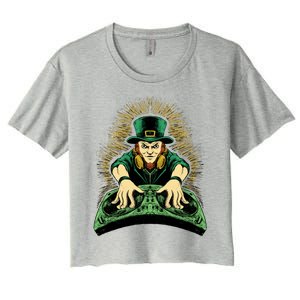 Leprechaun Dj St Patricks Women's Crop Top Tee