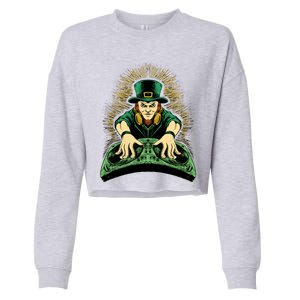 Leprechaun Dj St Patricks Cropped Pullover Crew