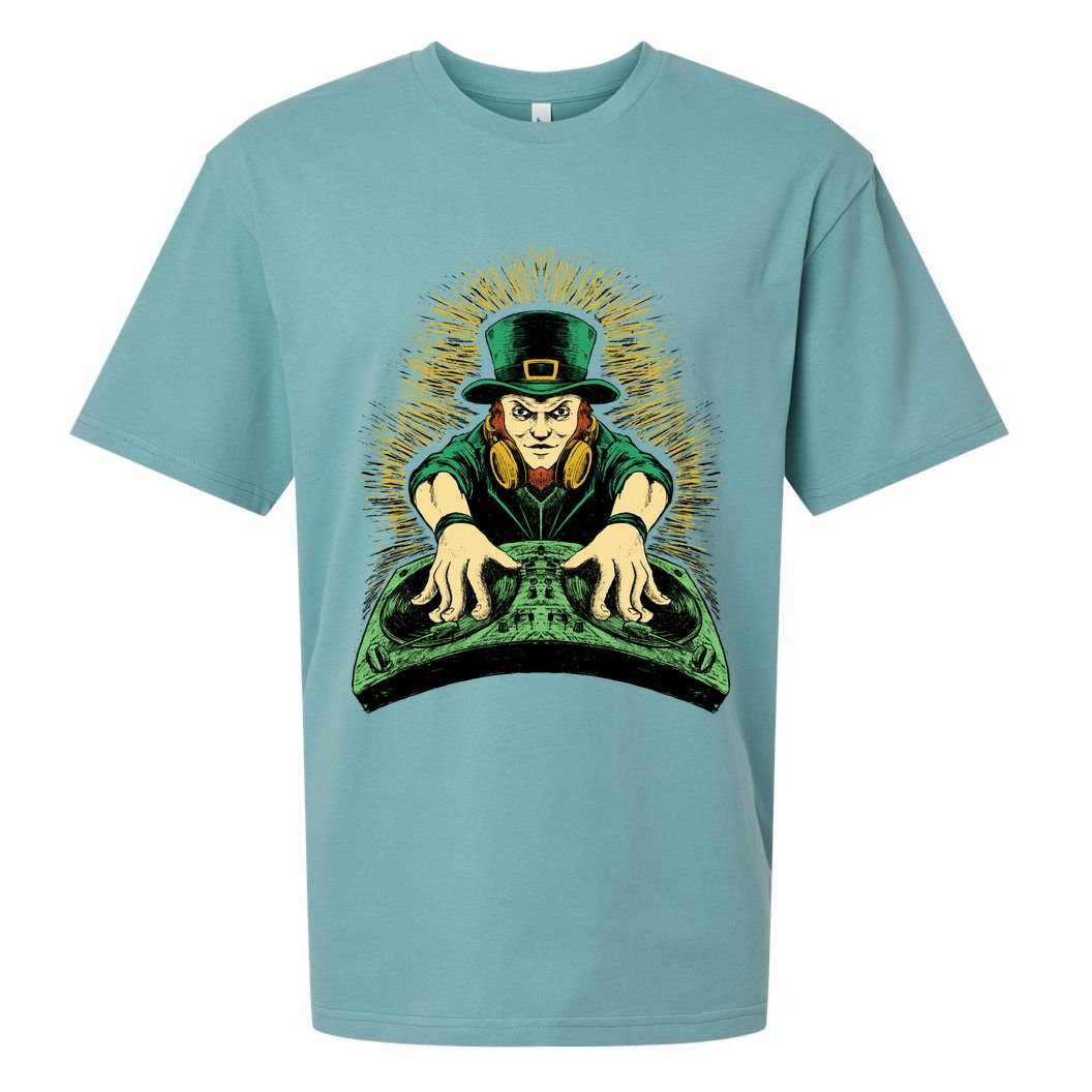 Leprechaun Dj St Patricks Sueded Cloud Jersey T-Shirt