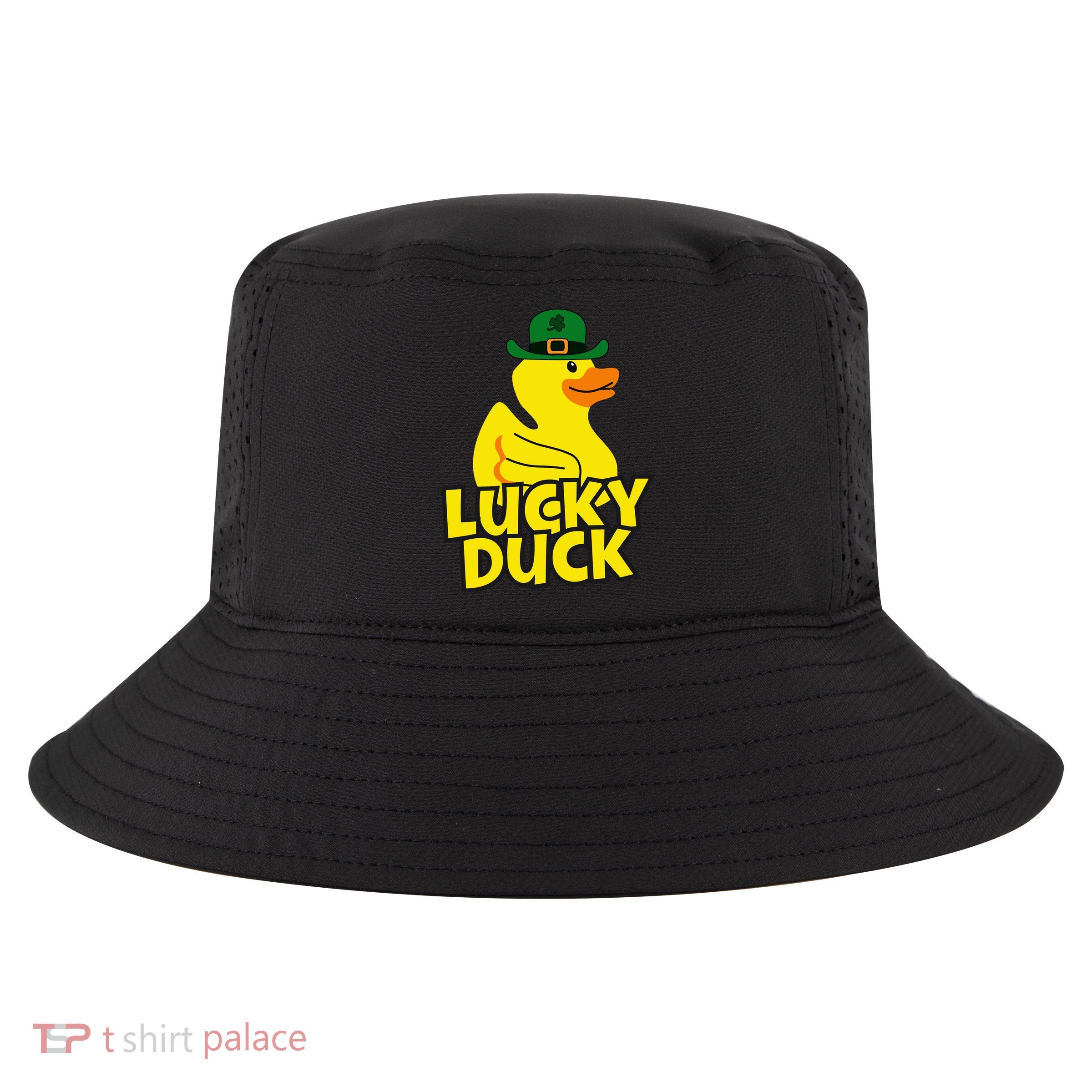 Lucky Duck Shamrock Rubber Ducky Funny St Patricks Day Cool Comfort Performance Bucket Hat