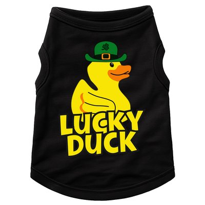 Lucky Duck Shamrock Rubber Ducky Funny St Patricks Day Doggie Tank