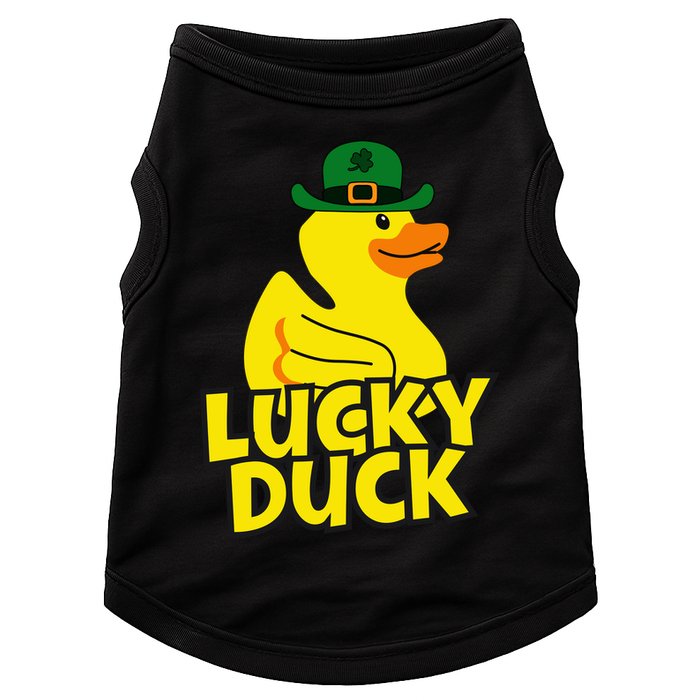 Lucky Duck Shamrock Rubber Ducky Funny St Patricks Day Doggie Tank