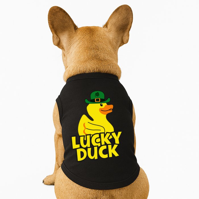 Lucky Duck Shamrock Rubber Ducky Funny St Patricks Day Doggie Tank