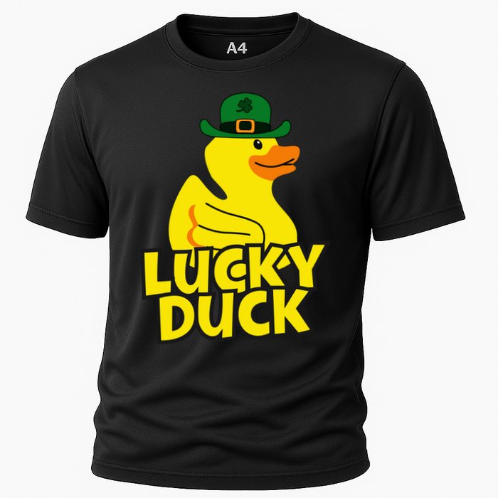 Lucky Duck Shamrock Rubber Ducky Funny St Patricks Day Performance Shirt