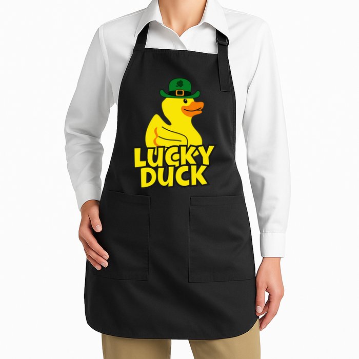 Lucky Duck Shamrock Rubber Ducky Funny St Patricks Day Apron