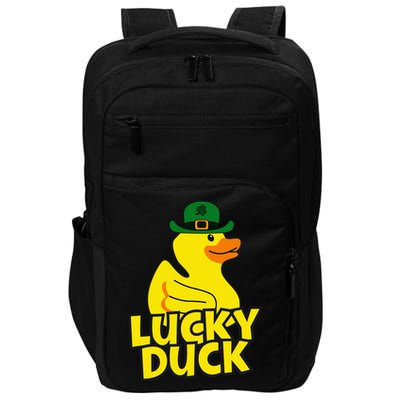 Lucky Duck Shamrock Rubber Ducky Funny St Patricks Day Impact Tech Backpack