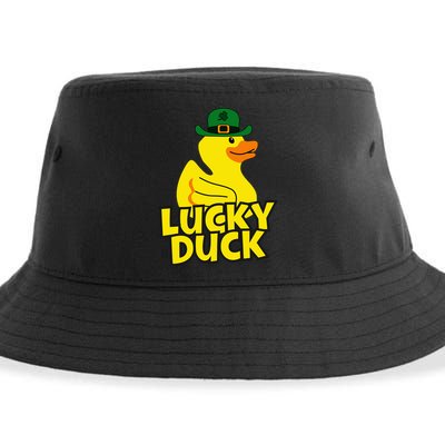 Lucky Duck Shamrock Rubber Ducky Funny St Patricks Day Sustainable Bucket Hat