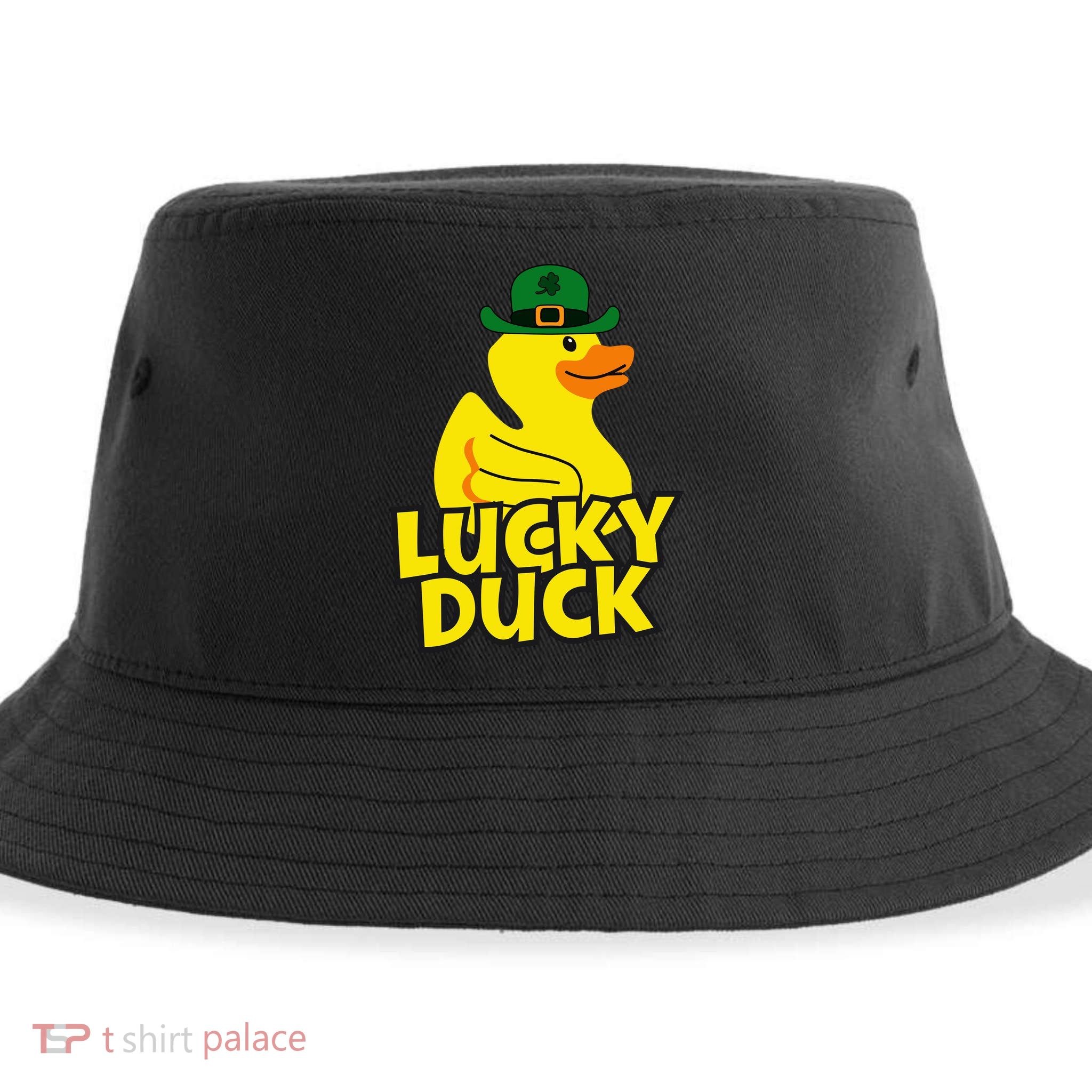 Lucky Duck Shamrock Rubber Ducky Funny St Patricks Day Sustainable Bucket Hat