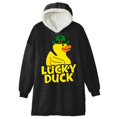 Lucky Duck Shamrock Rubber Ducky Funny St Patricks Day Hooded Wearable Blanket
