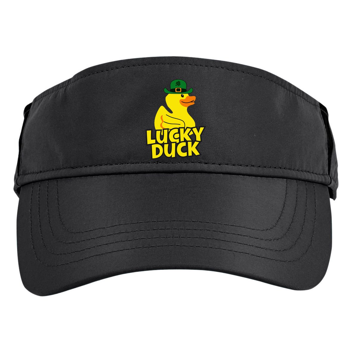 Lucky Duck Shamrock Rubber Ducky Funny St Patricks Day Adult Drive Performance Visor
