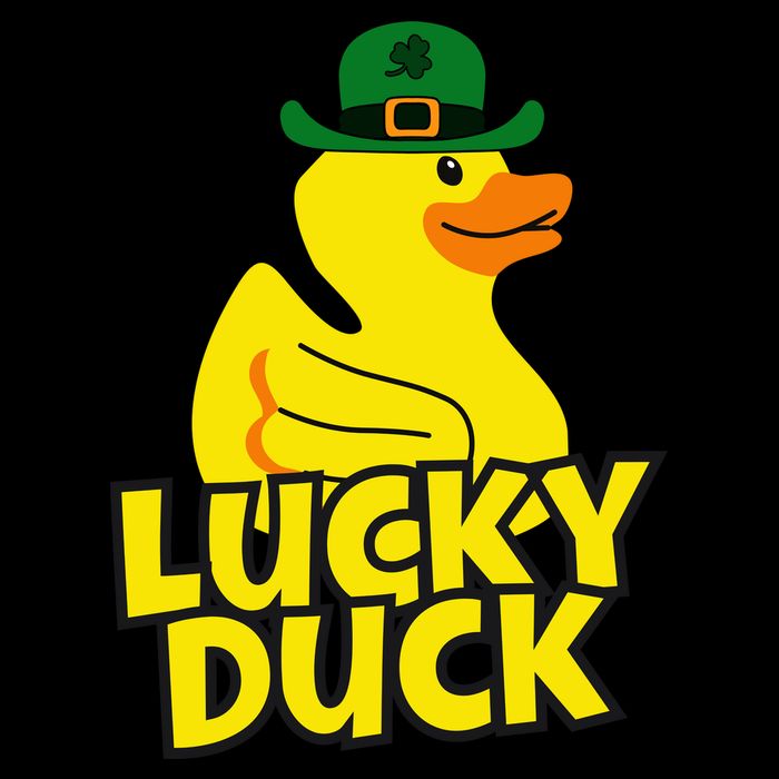 Lucky Duck Shamrock Rubber Ducky Funny St Patricks Day Bucket Hat